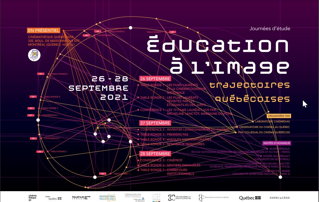 You are currently viewing 26/10/2021 - Journées d'étude "Éducation à l'image : trajectoires québécoises"