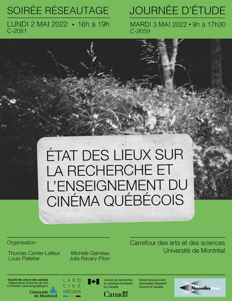 Read more about the article 02/05/2022 - État des lieux sur la recherche et l'enseignement du cinéma québécois