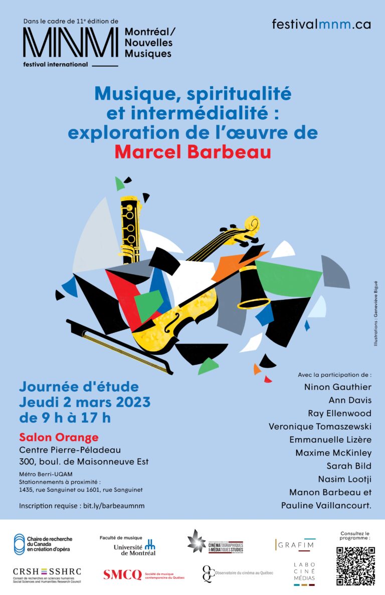 Read more about the article 02/03/2023 - Journée d'étude « Musique, spiritualité et intermédialité : Exploration de l’œuvre de Marcel Barbeau »
