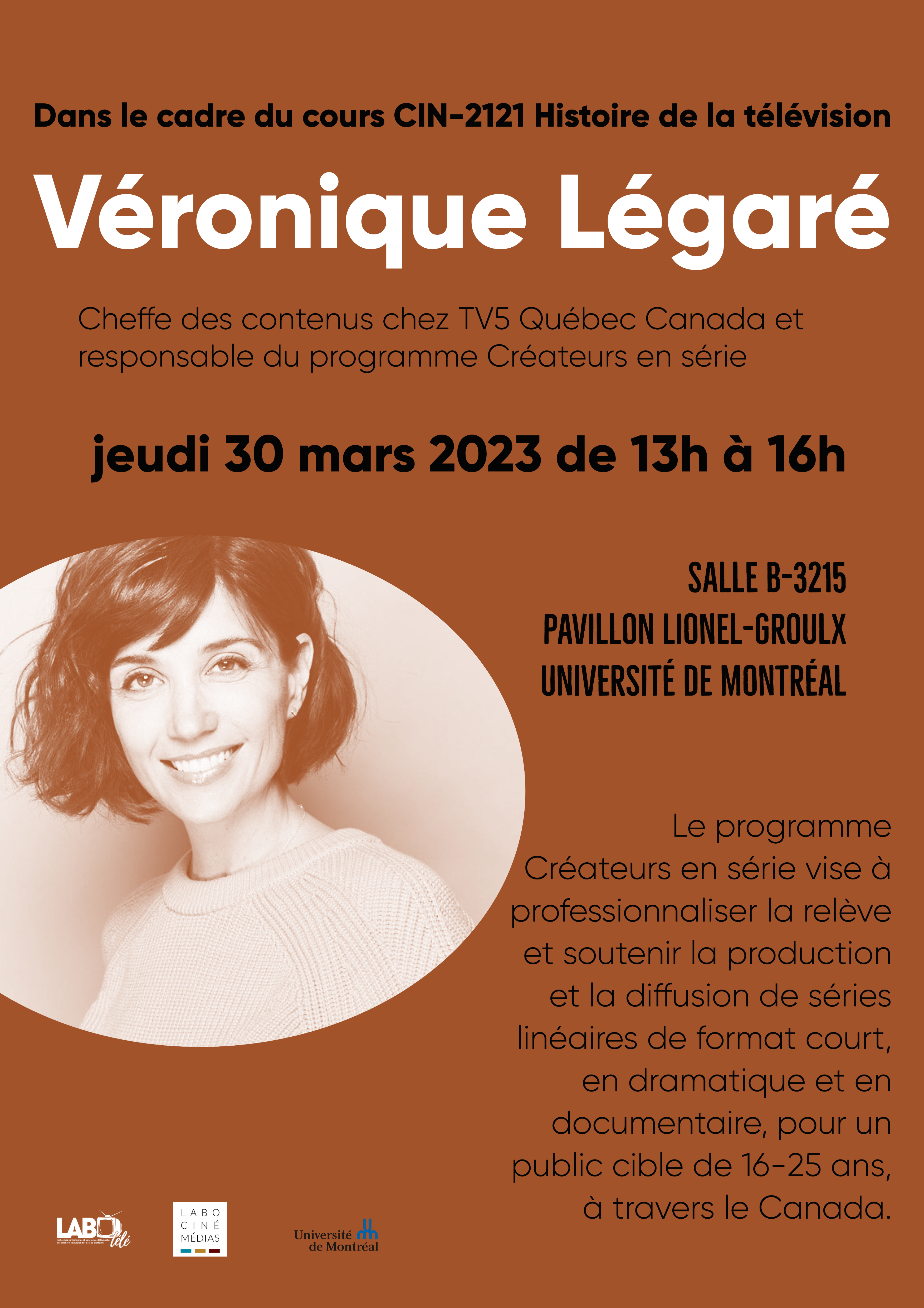 You are currently viewing 30/03/2023 - Rencontre avec Véronique Légaré
